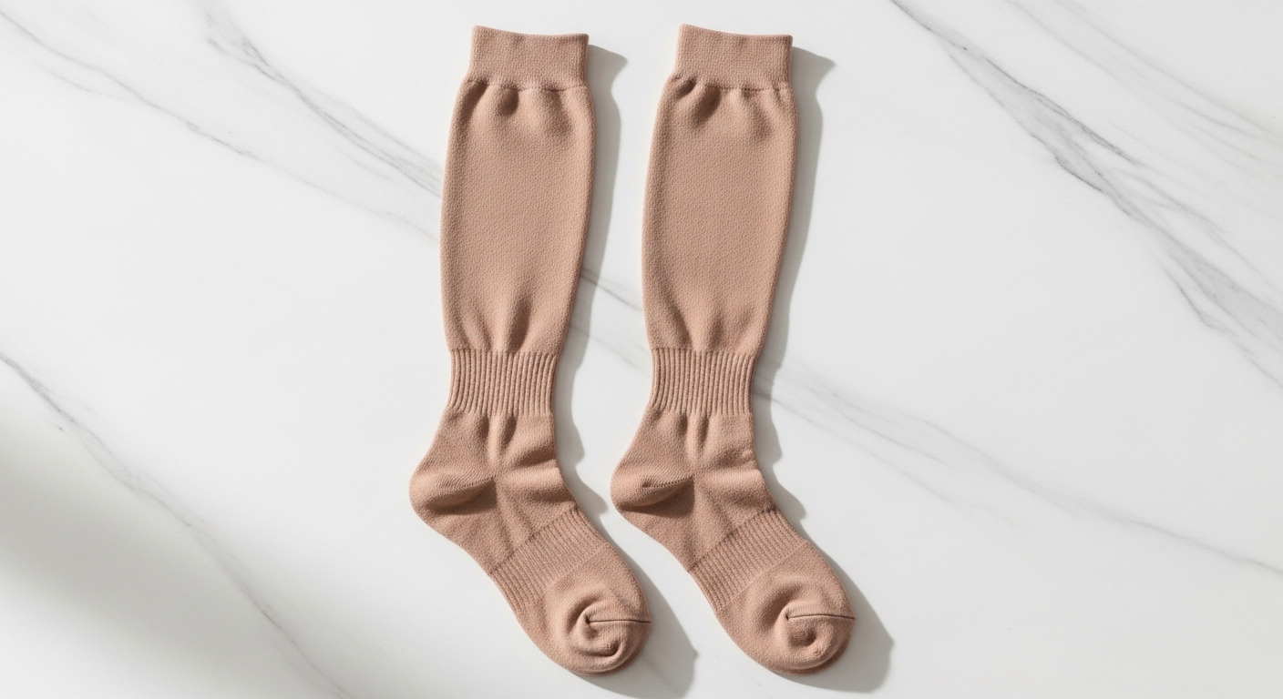 Sport-style knee-high compression socks