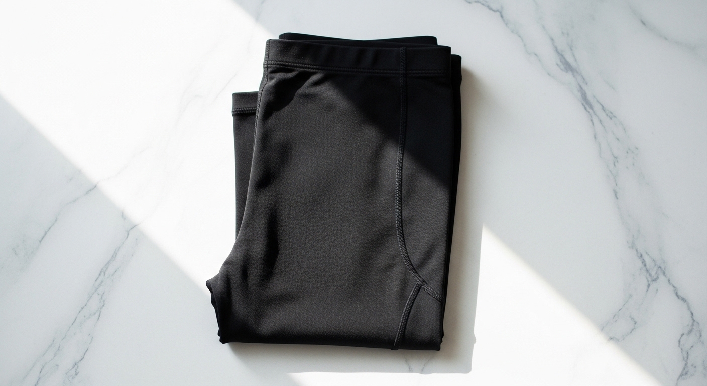 CzSalus Flat Knit Lipedema Leggings 18-21 mmHg folded in black
